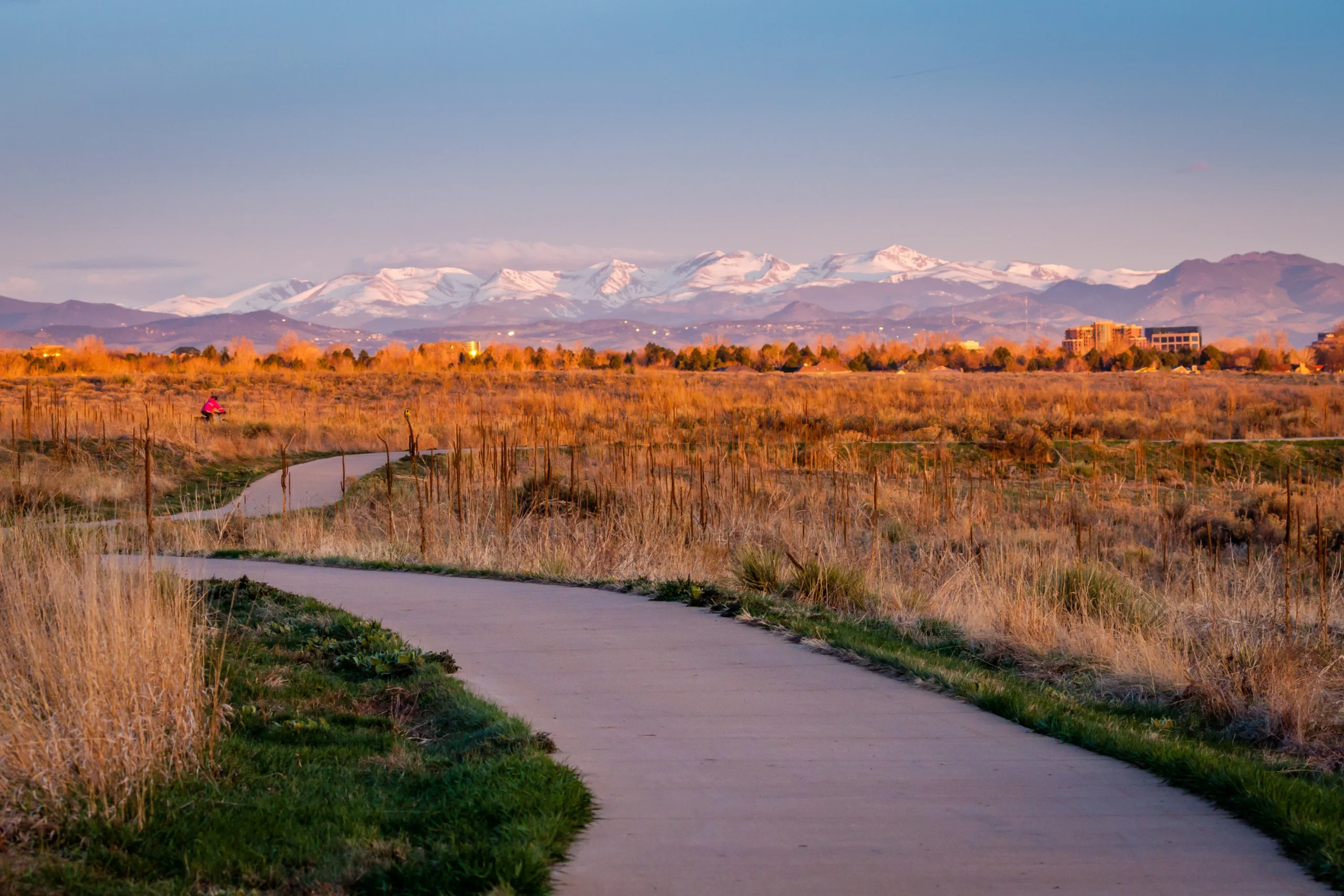 Walking path at base of Mountains in Aurora Colorado