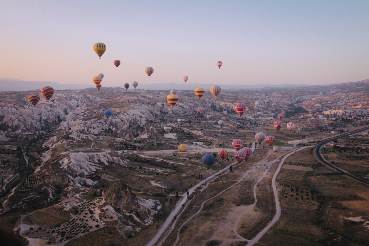 Hot Air Balloons flying in Broomfield Colorado