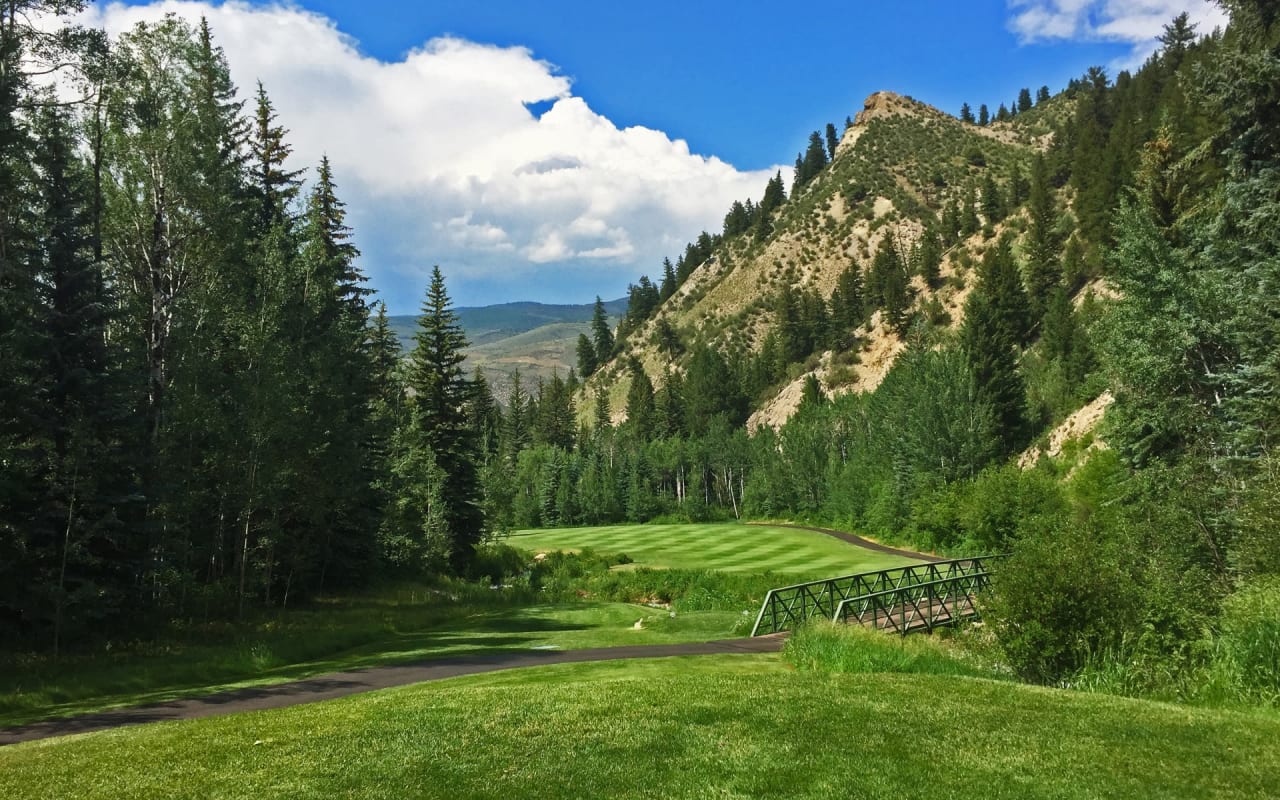 Castle Pines Colorado Golf Course in mountains