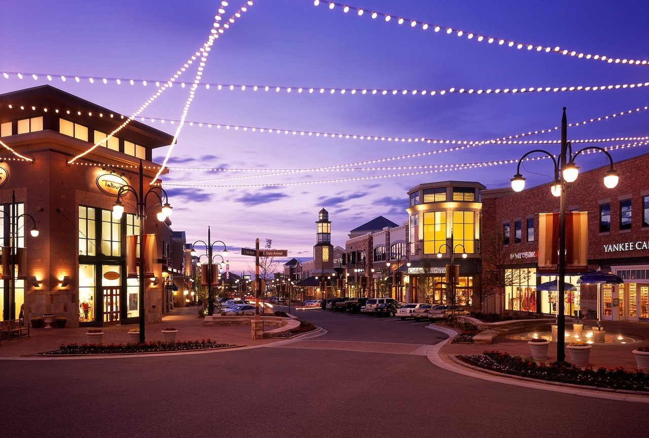 Downtown Aurora Colorado at Nighttime