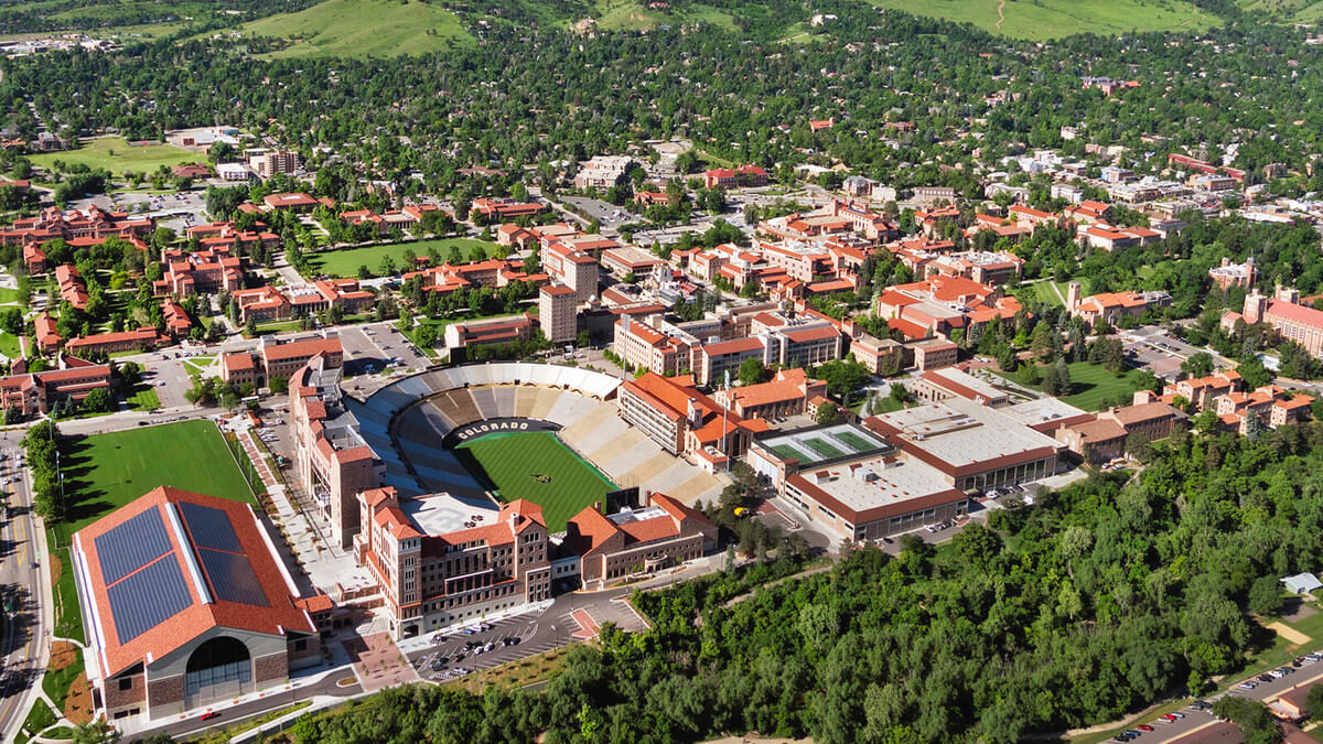 Aerial image of Colorado University Football Stadium