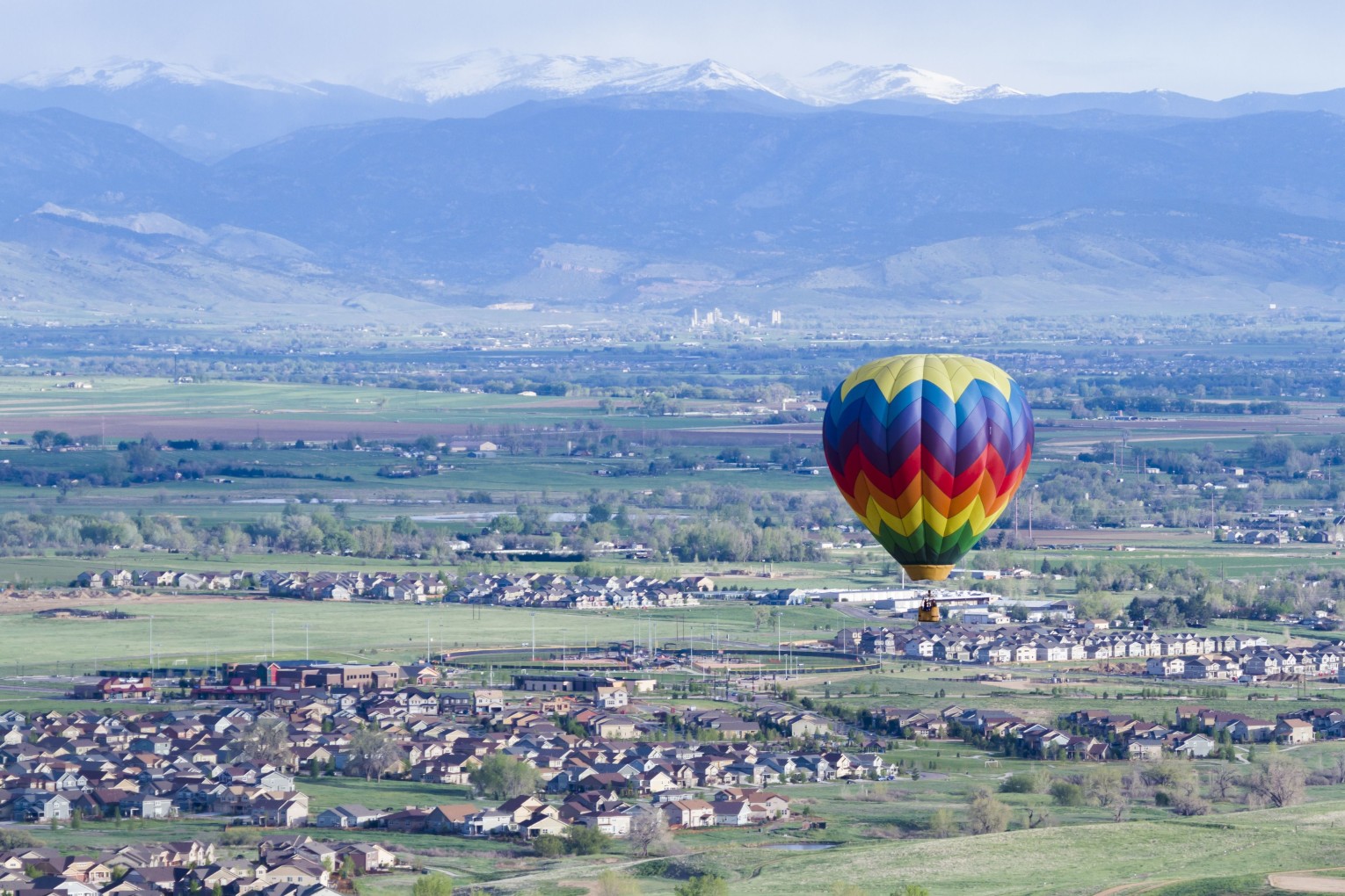 Hot Air Balloon over Erie Colorado