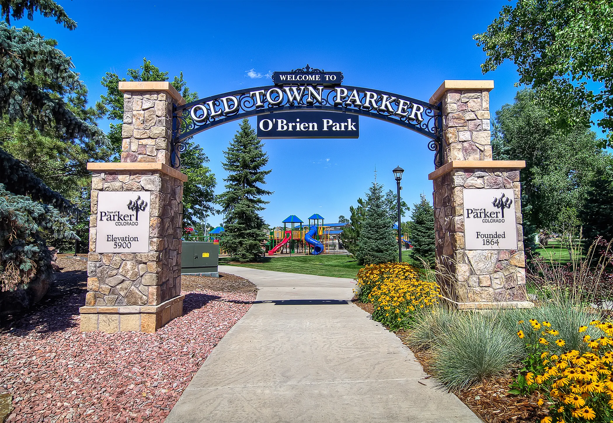 Parker Colorado Sign at a park