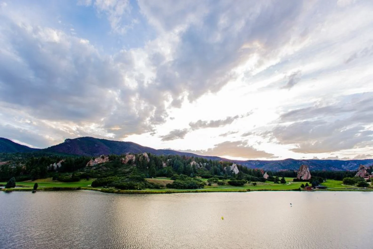 Lake and Mountains in Larkspur Colorado