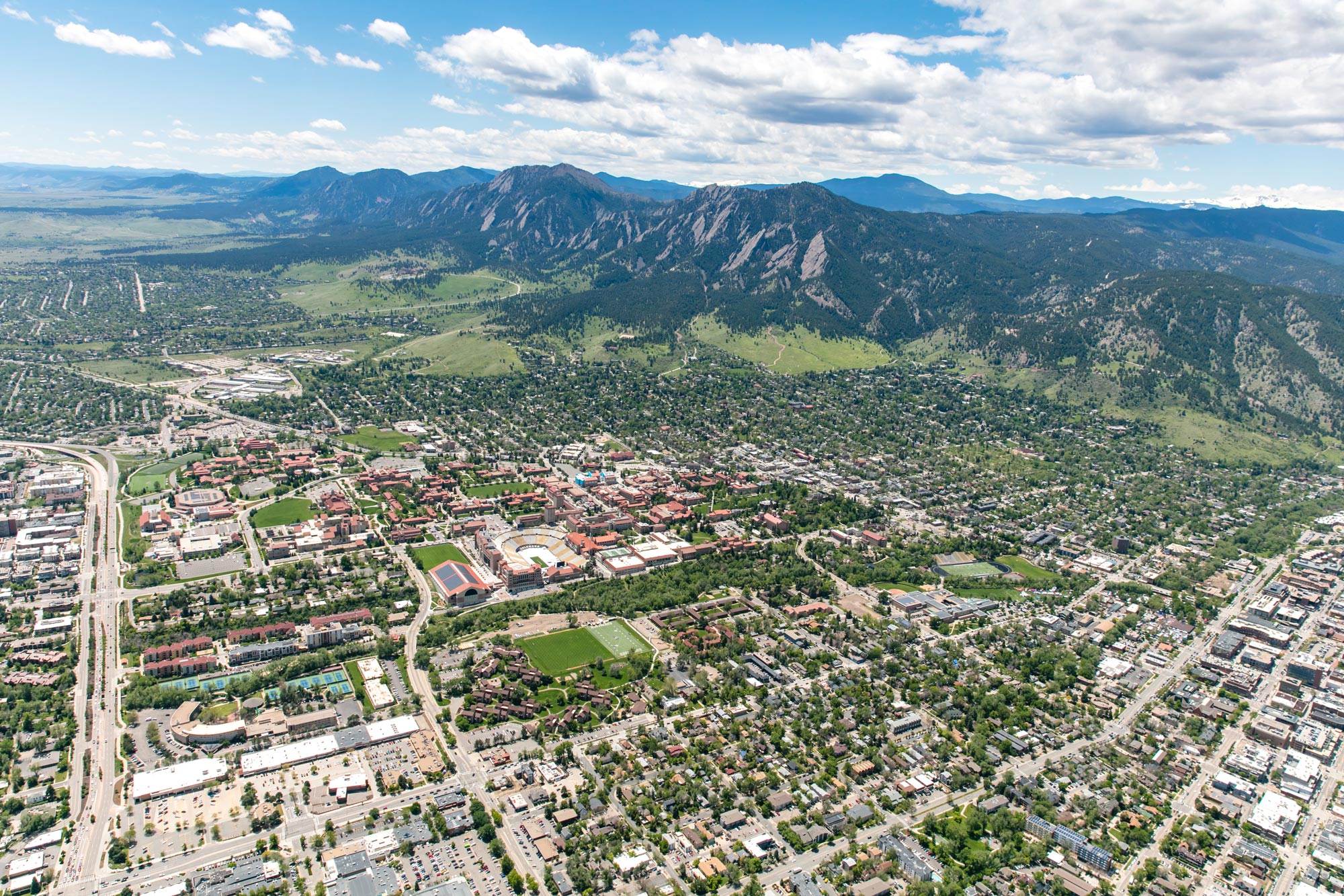 Aerial image of Boulder Colorado - Moving to CU Boulder