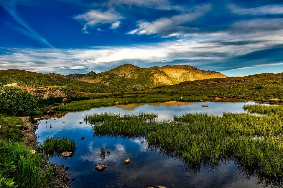 Lake and Mountains in Sedalia Colorado