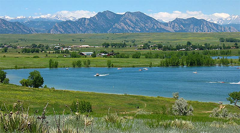 Lake and Mountains in Westminster Colorado